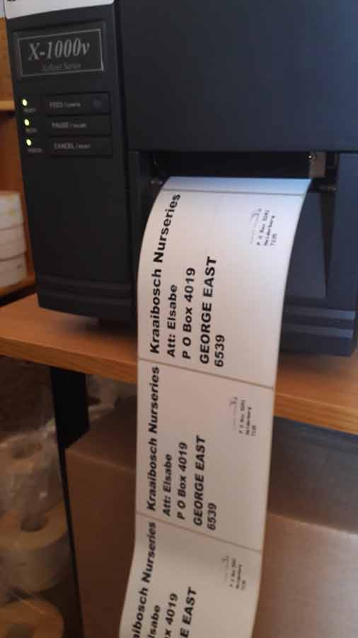 Bureau printed labels